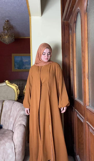 عباية رمضان 😍 بيزك كات + كارديجان + حزام متوفره image