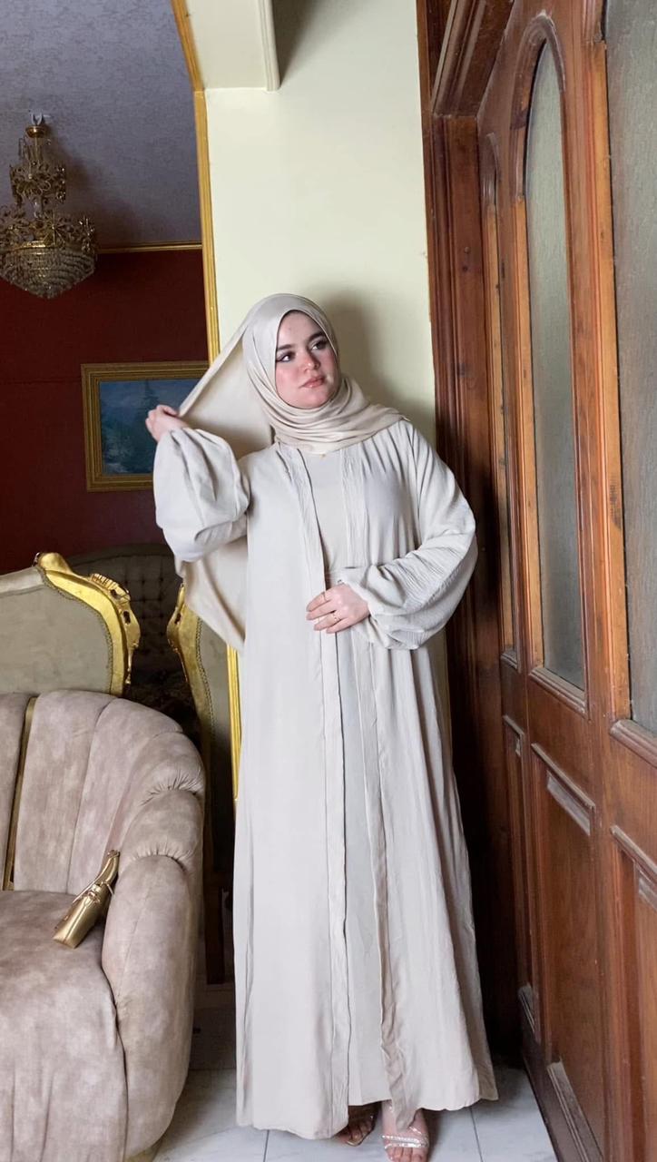 عباية رمضان 😍 بيزك كات + كارديجان + حزام متوفره image